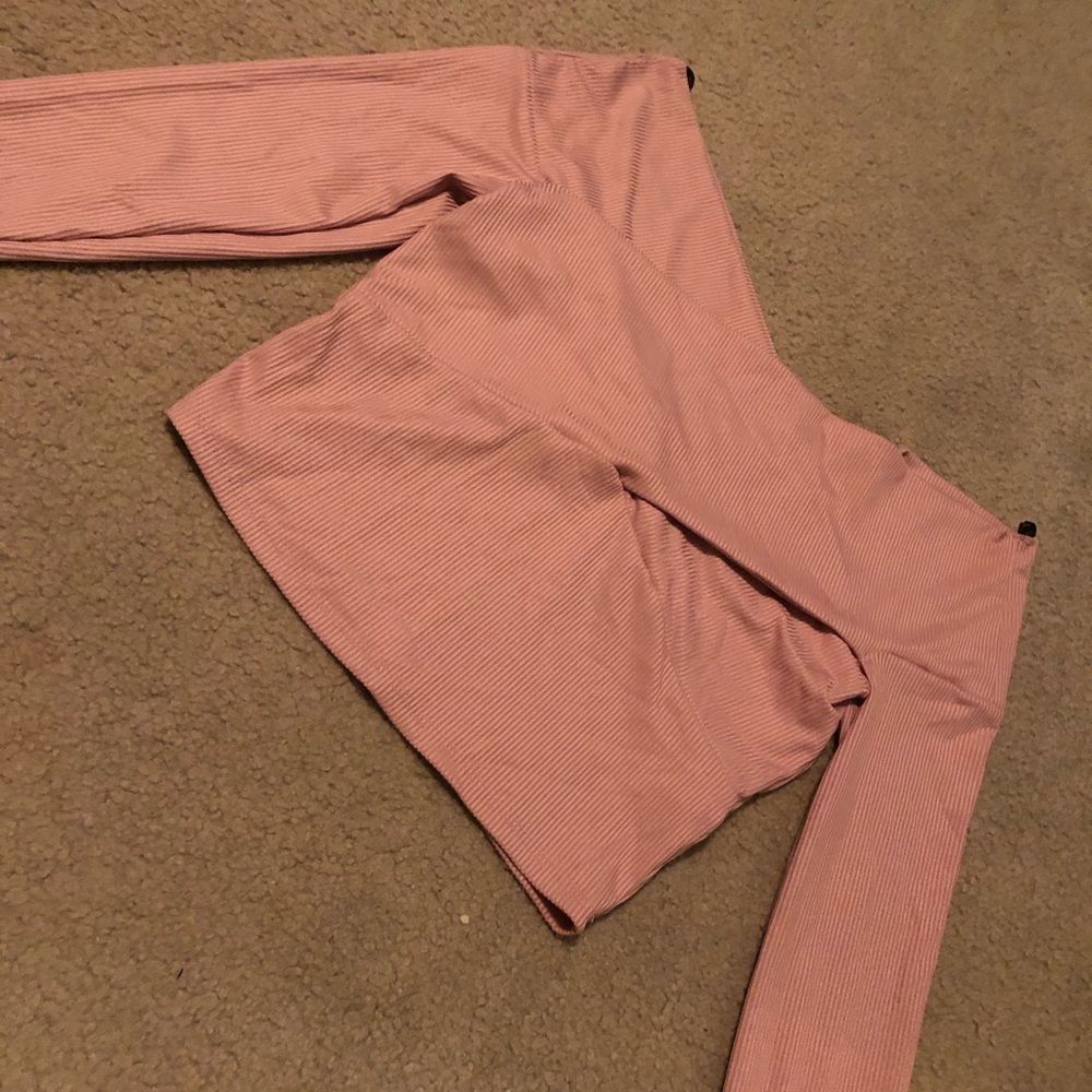 Pink off shoulder crop top